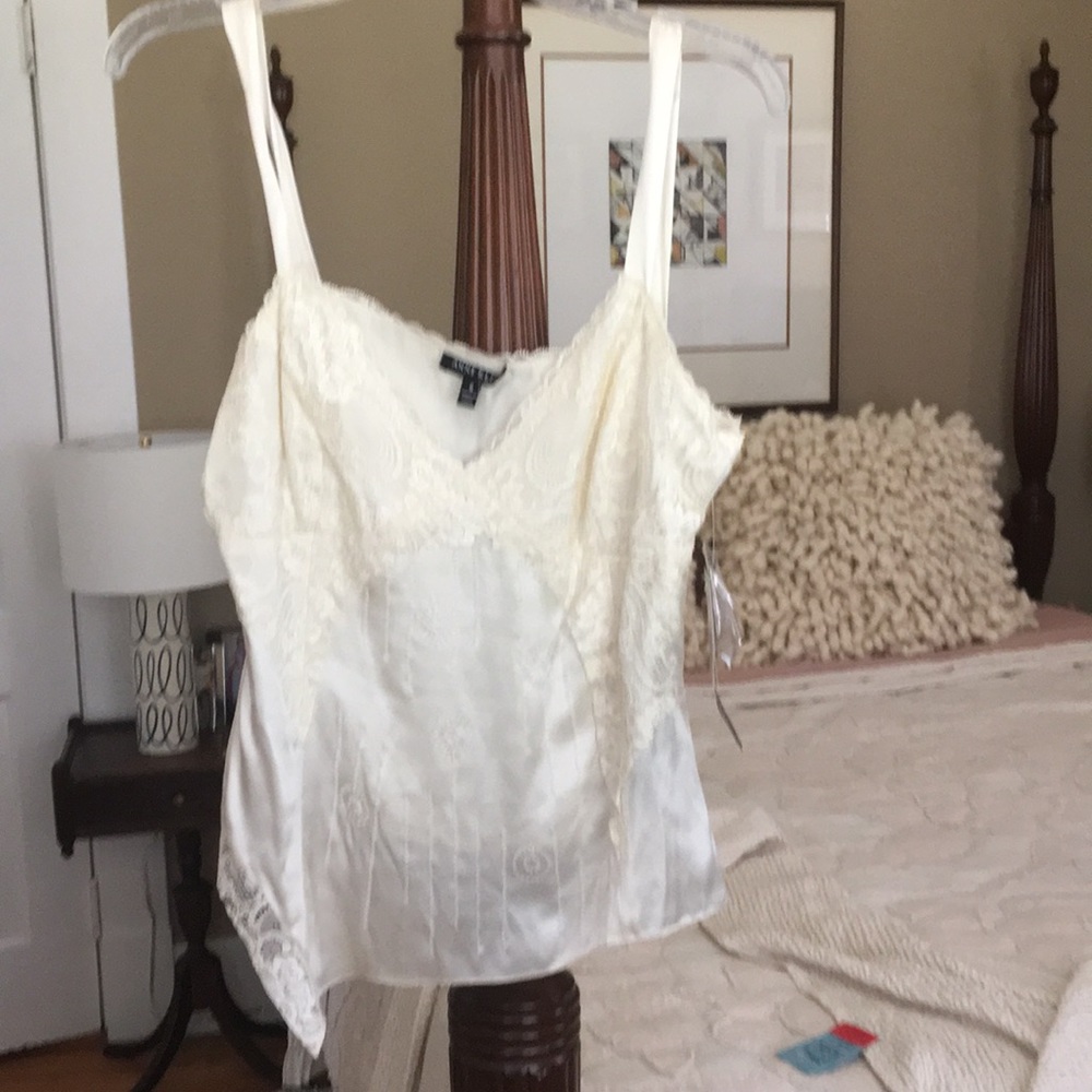Anne Klein silk blouse with straps.‎